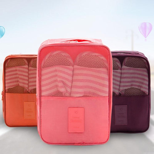 Travel Shoe Bags, Foldable Waterproof Shoe Pouches Organizer-Holds 3 Pair of Shoes