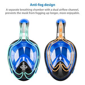 Full Face Anti-Fog Snorkeling & Diving Mask Free Breathing Panoramic Scuba Mask
